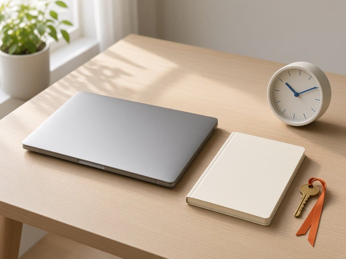 A clock and a closed laptop — Trades Algo runs the trade while you are away