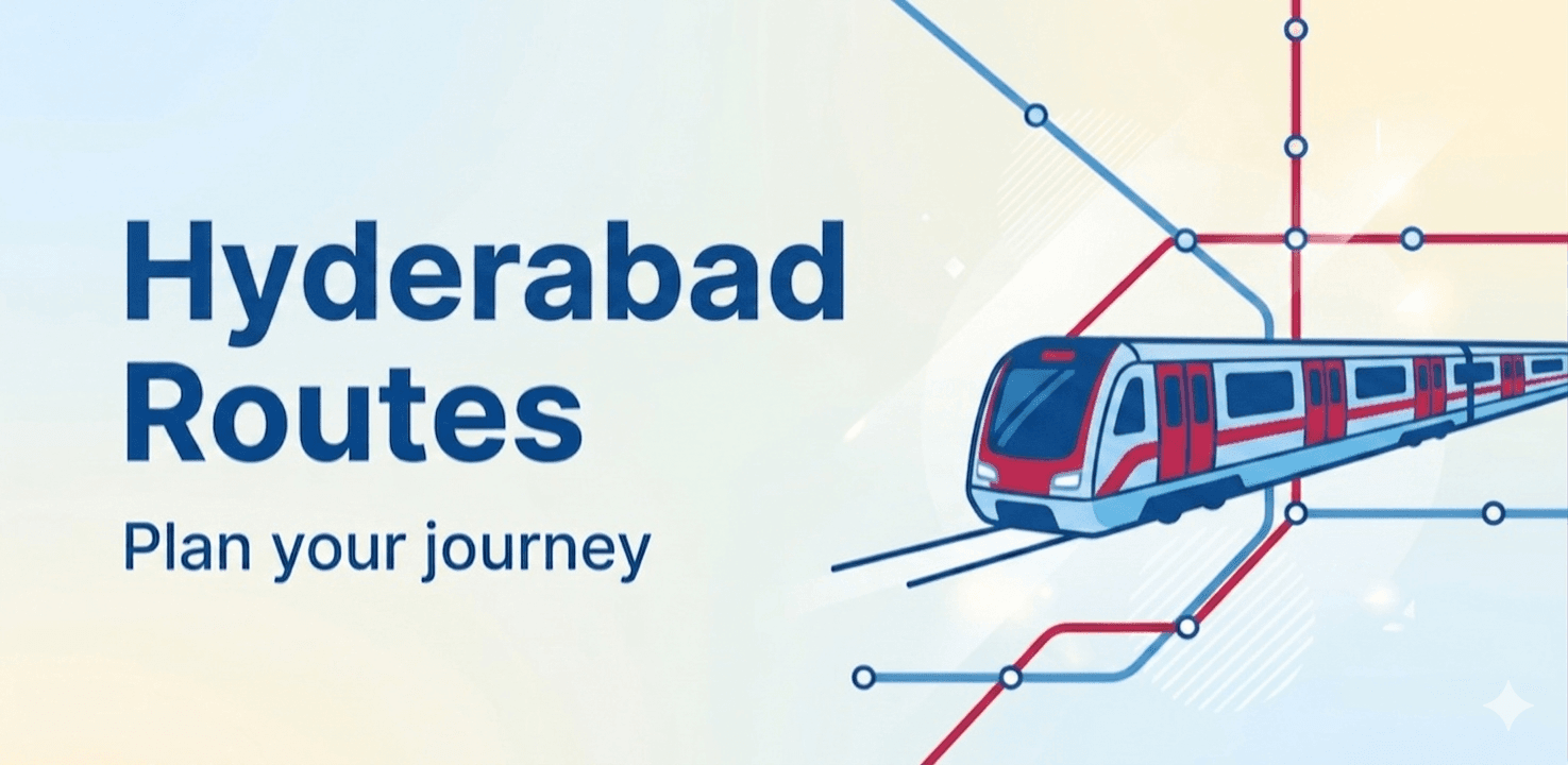 Hyderabad Metro Routes — journey planner for Red, Blue and Green lines with map and fares